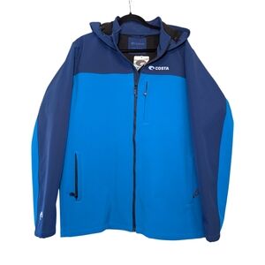 NWT Costa Leeward Jacket | Men's L | Ocean Blue Hooded Softshell Fishing Outdoor